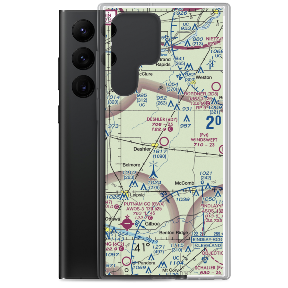 Deshler Municipal Landing Strip (6D7) VFR Sectional Samsung Case Samsung Galaxy S22 Ultra model shown