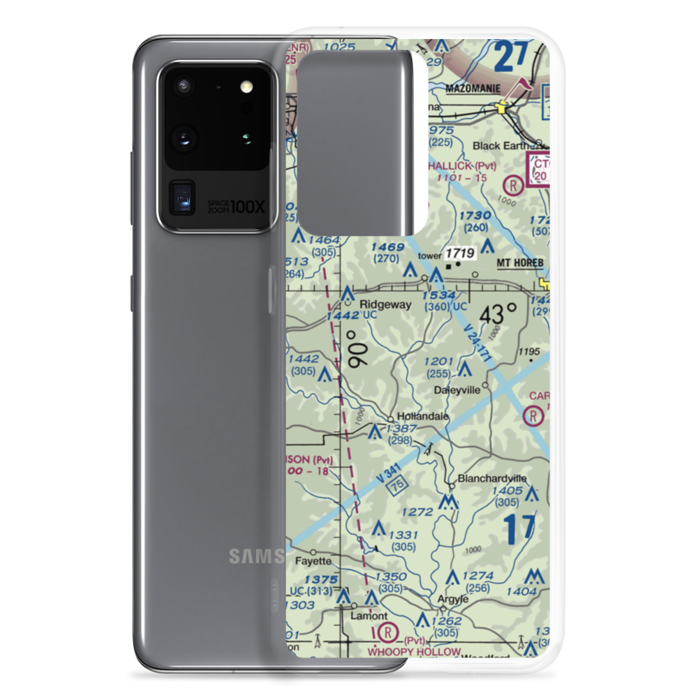 Desmet Airport (WI53) VFR Sectional Samsung Case Samsung Galaxy S20 Ultra model shown
