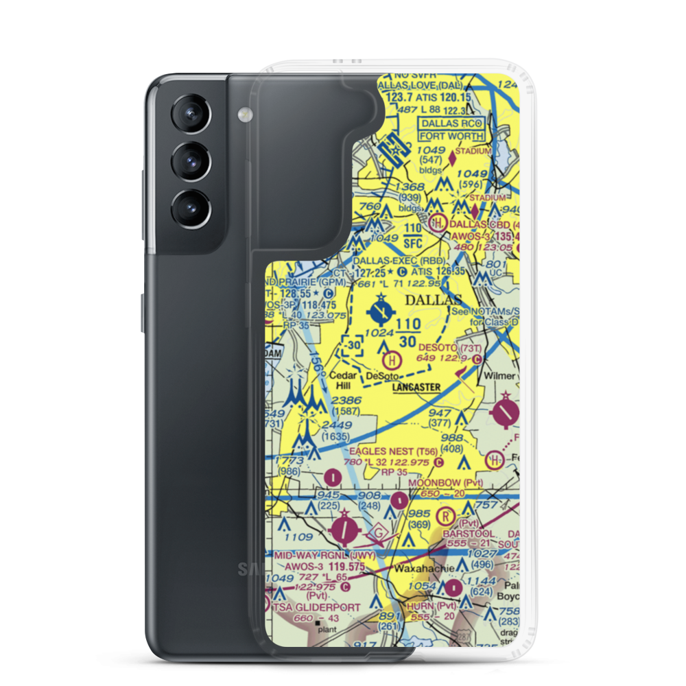Desoto Heliport (73T) VFR Sectional Samsung Case Samsung Galaxy S21 model shown