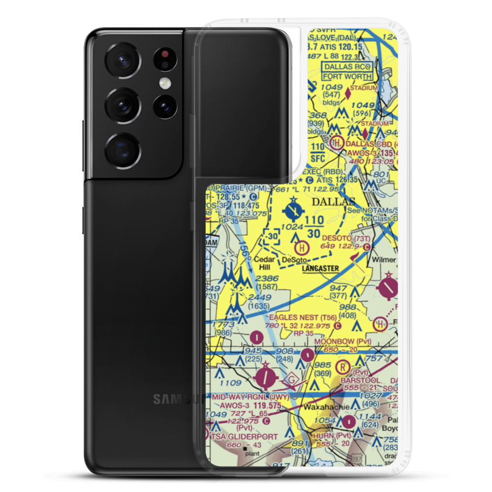 Desoto Heliport (73T) VFR Sectional Samsung Case Samsung Galaxy S21 Ultra model shown