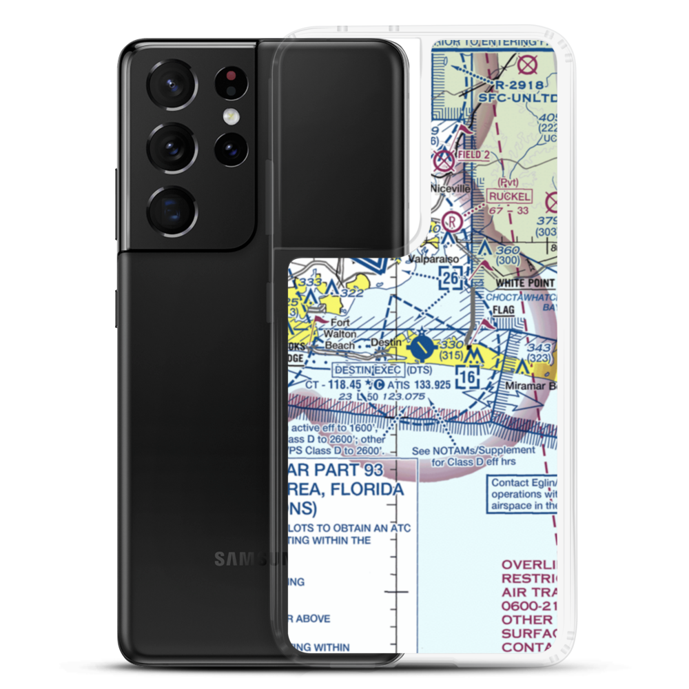 Destin Executive Airport (DTS) VFR Sectional Samsung Case Samsung Galaxy S21 Ultra model shown