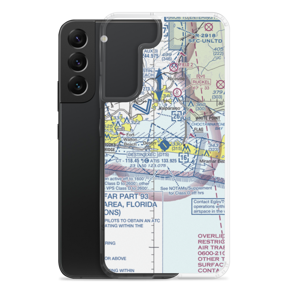 Destin Executive Airport (DTS) VFR Sectional Samsung Case Samsung Galaxy S22 Plus model shown