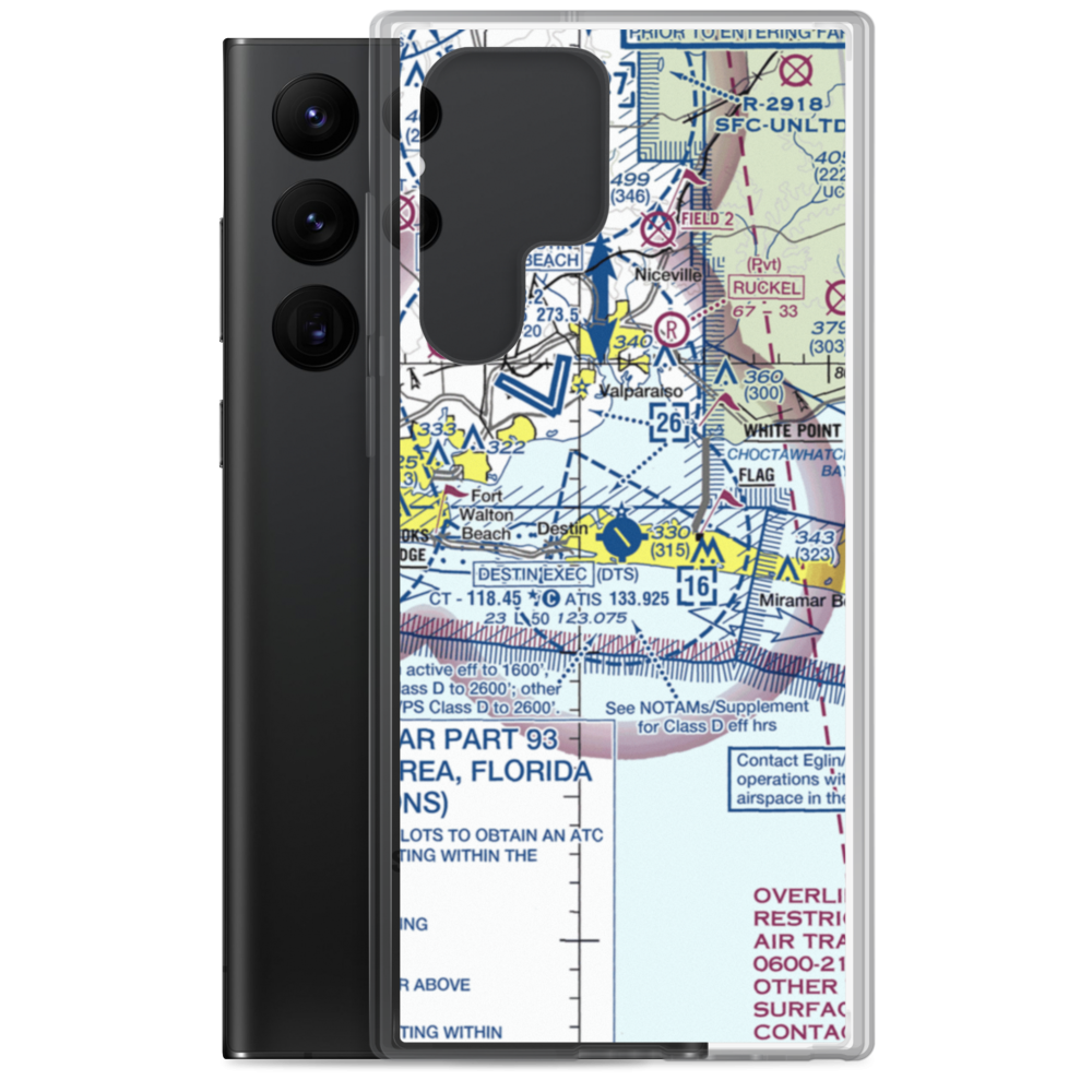 Destin Executive Airport (DTS) VFR Sectional Samsung Case Samsung Galaxy S22 Ultra model shown