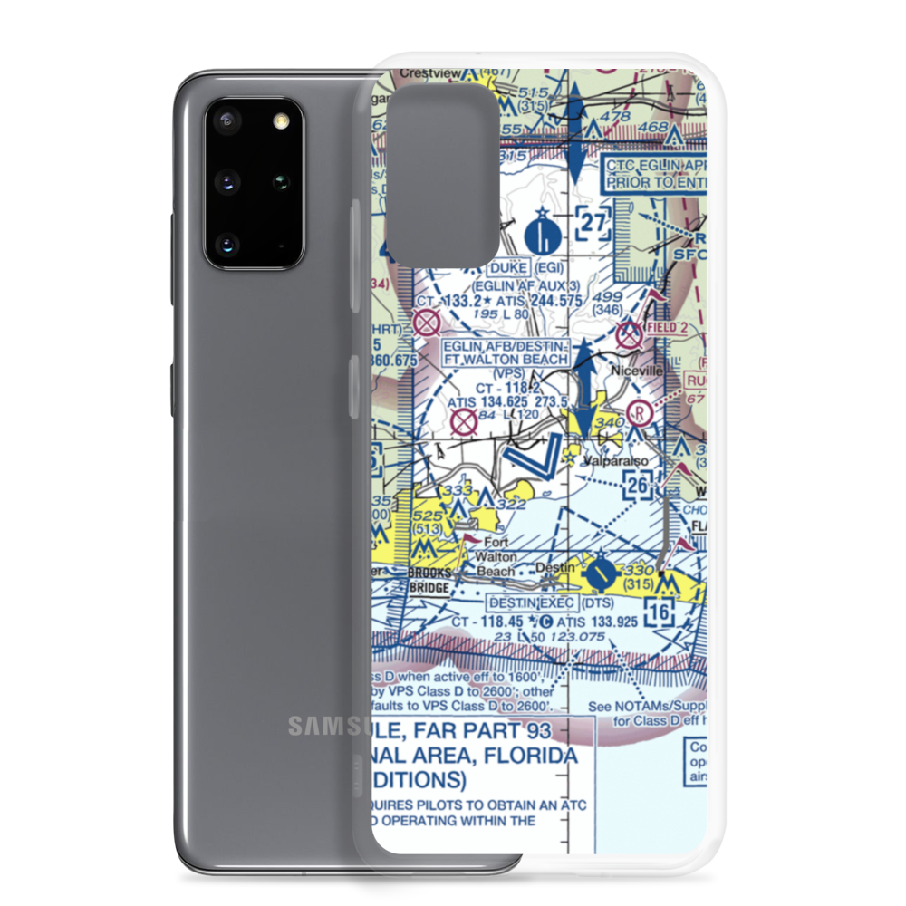 Destin-Ft Walton Beach Airport (VPS) VFR Sectional Samsung Case Samsung Galaxy S20 Plus model shown
