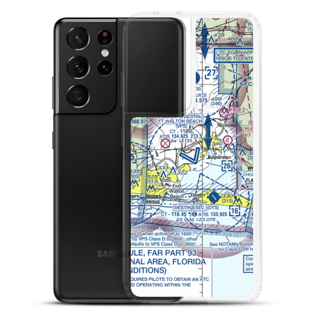 Destin-Ft Walton Beach Airport (VPS) VFR Sectional Samsung Case Samsung Galaxy S21 Ultra model shown
