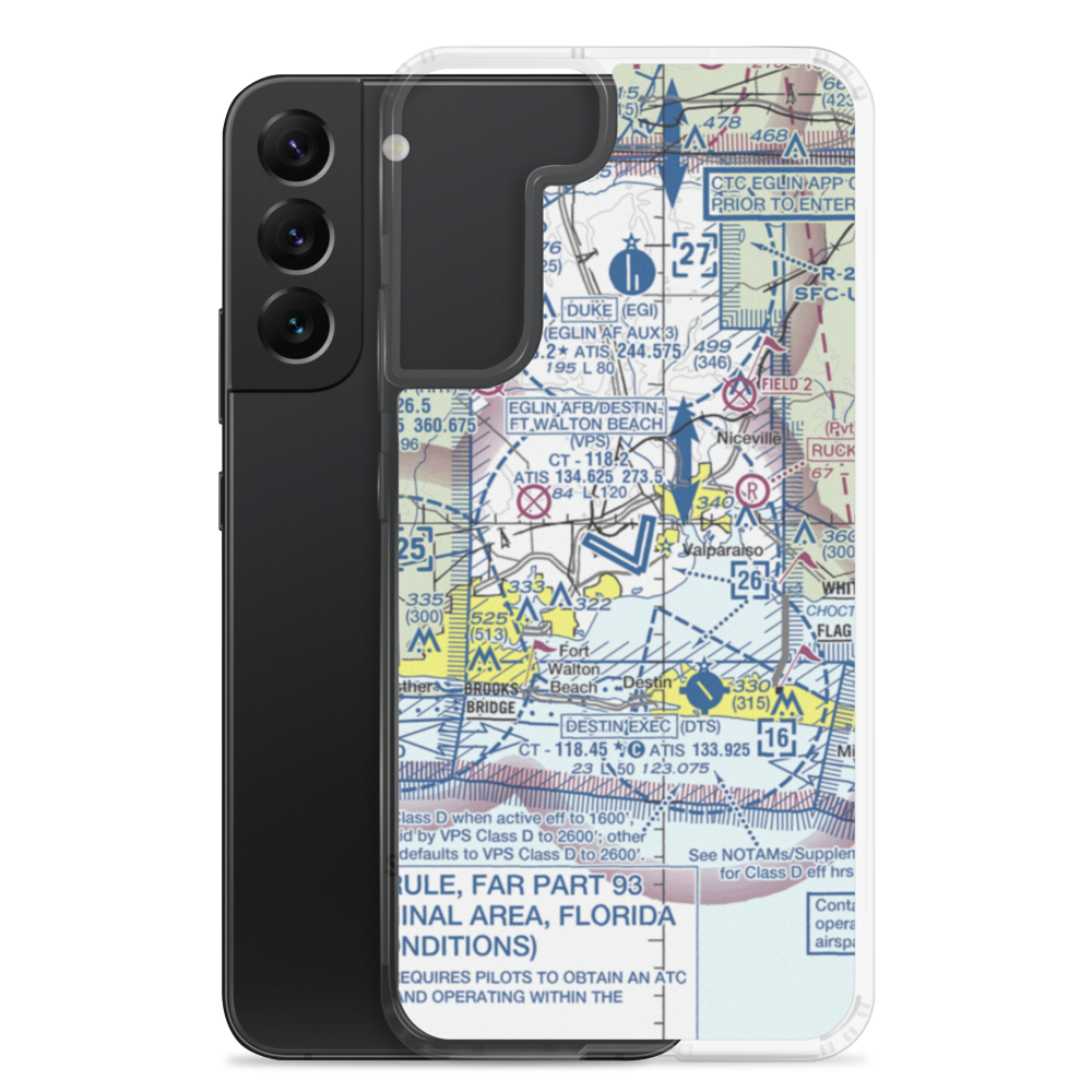Destin-Ft Walton Beach Airport (VPS) VFR Sectional Samsung Case Samsung Galaxy S22 Plus model shown