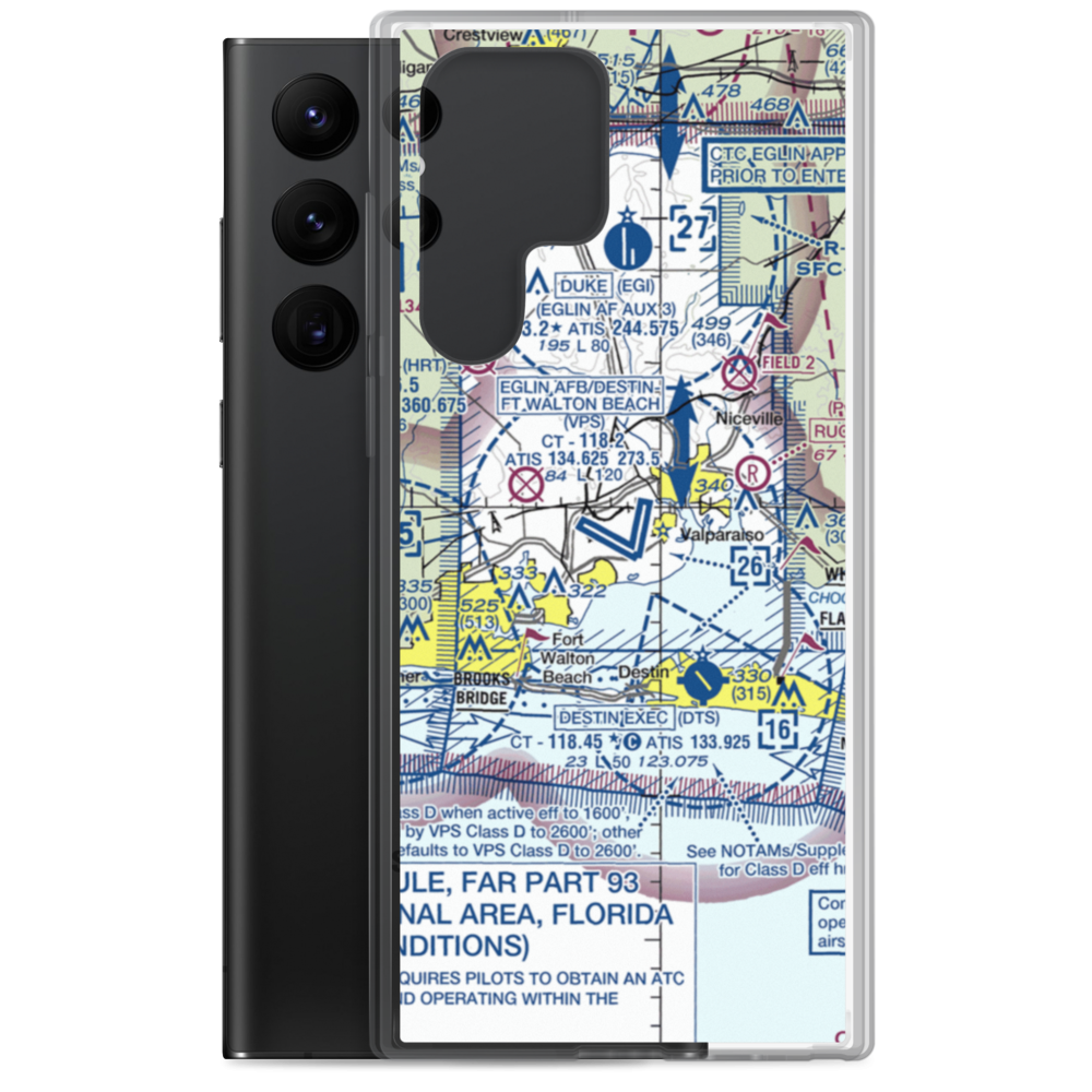 Destin-Ft Walton Beach Airport (VPS) VFR Sectional Samsung Case Samsung Galaxy S22 Ultra model shown