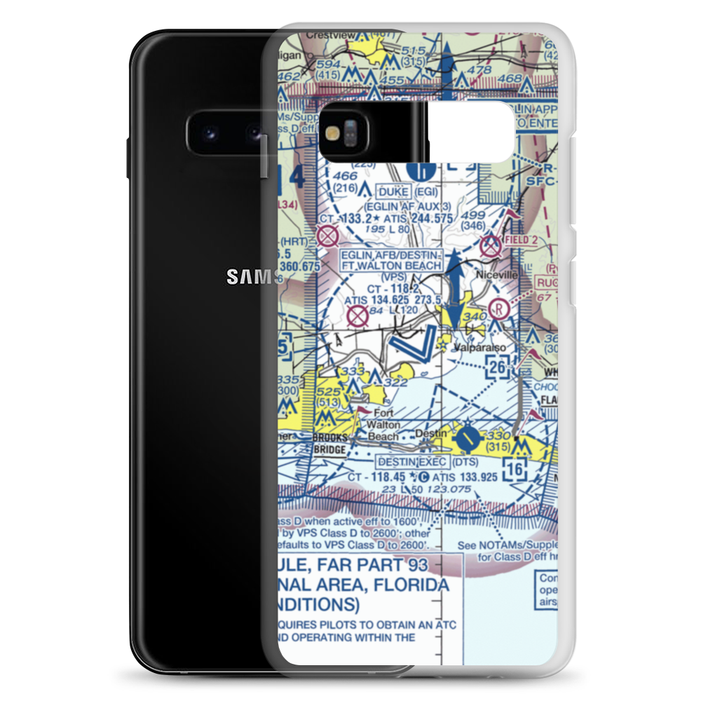 Destin-Ft Walton Beach Airport (VPS) VFR Sectional Samsung Case Samsung Galaxy S10+ model shown