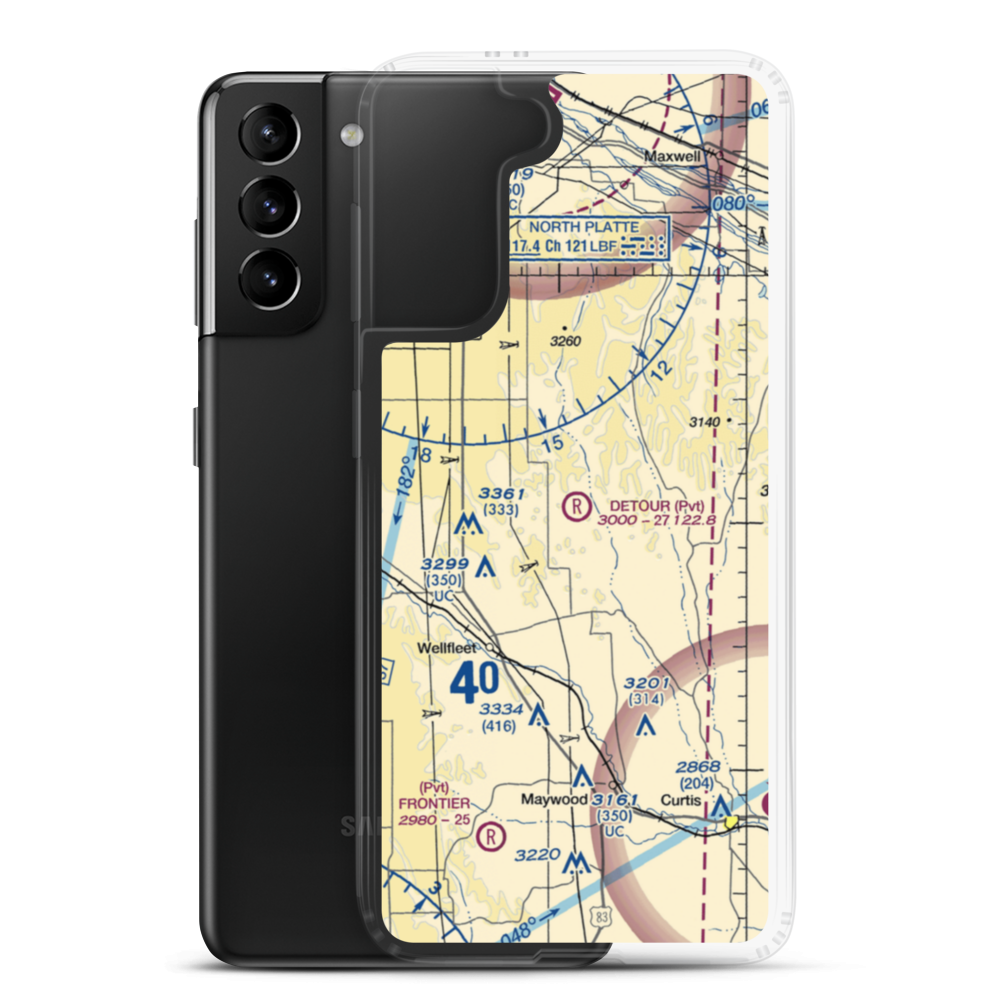Detour Airport (01NE) VFR Sectional Samsung Case Samsung Galaxy S21 Plus model shown