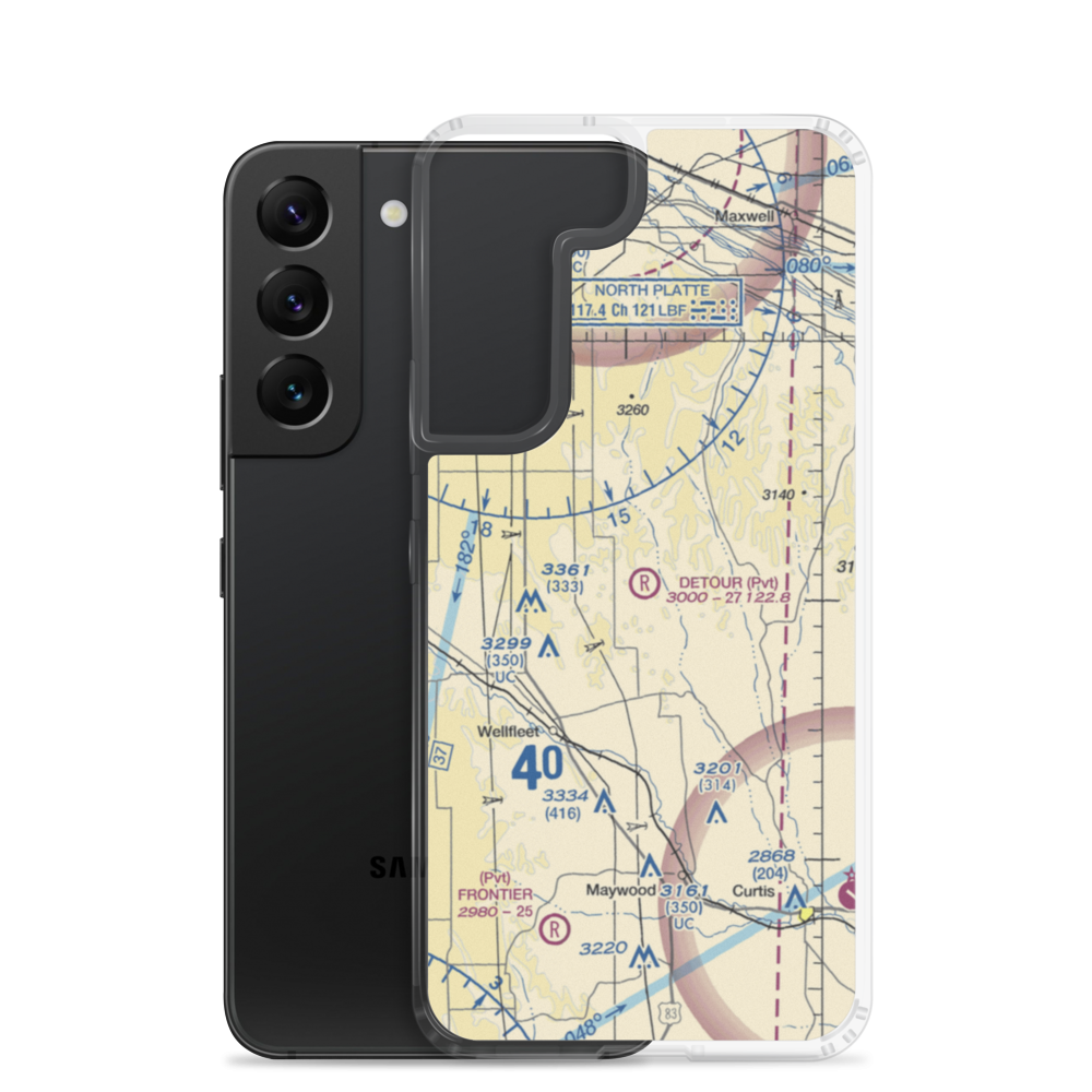 Detour Airport (01NE) VFR Sectional Samsung Case Samsung Galaxy S22 model shown