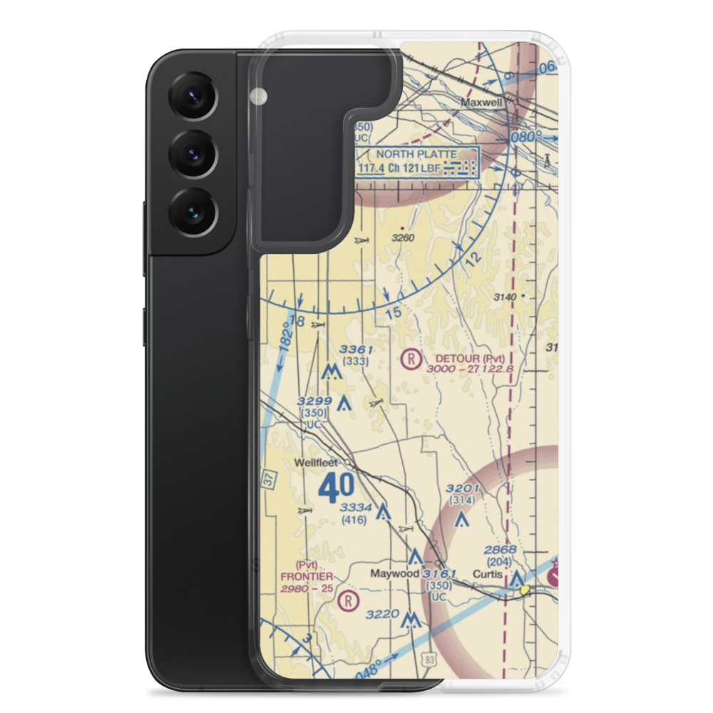 Detour Airport (01NE) VFR Sectional Samsung Case Samsung Galaxy S22 Plus model shown