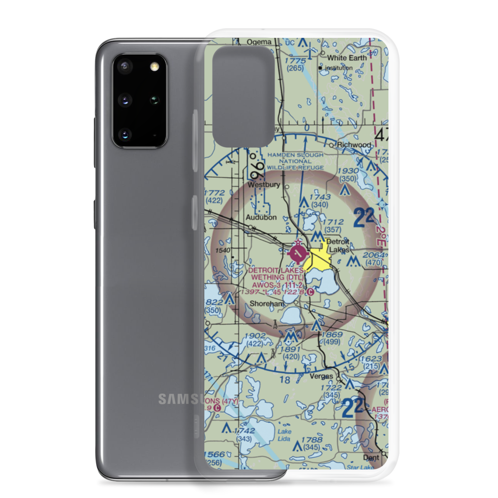 Detroit Lakes Airport - Wething Field (DTL) VFR Sectional Samsung Case Samsung Galaxy S20 Plus model shown