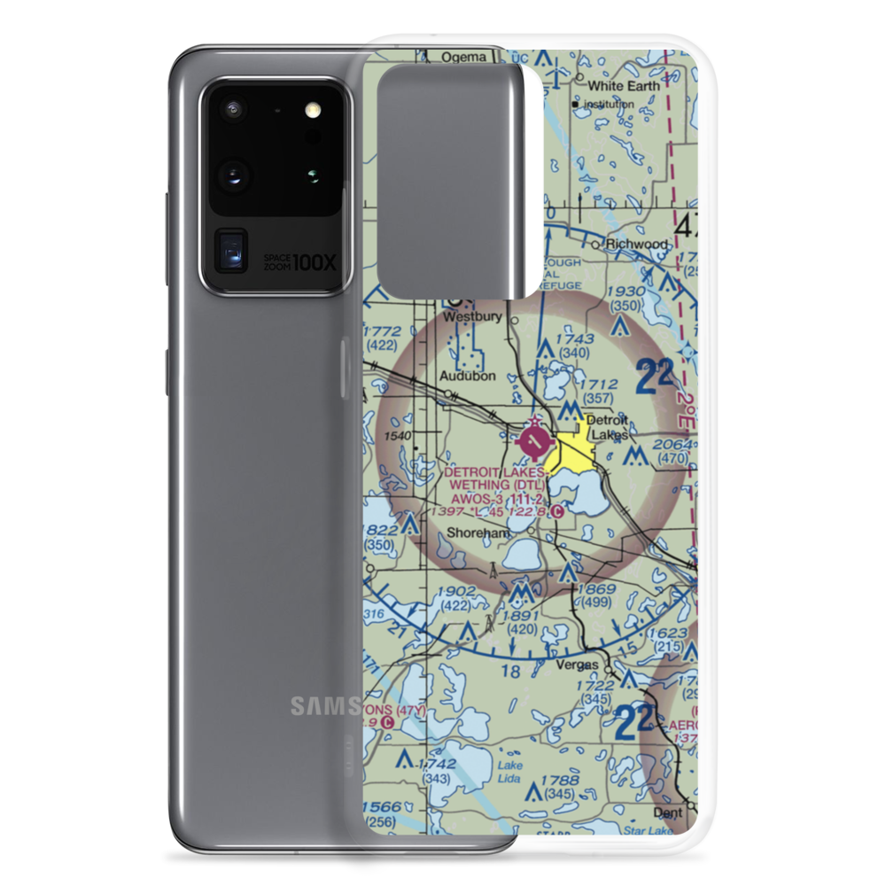 Detroit Lakes Airport - Wething Field (DTL) VFR Sectional Samsung Case Samsung Galaxy S20 Ultra model shown