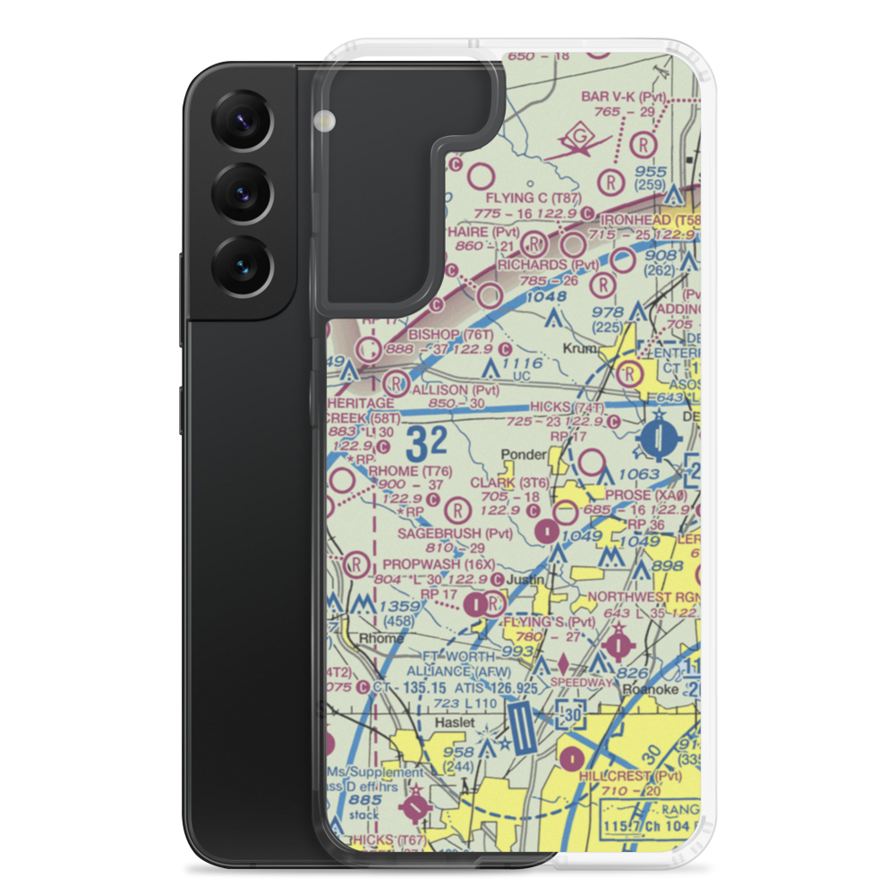 Deussen Field (45TE) VFR Sectional Samsung Case Samsung Galaxy S22 Plus model shown