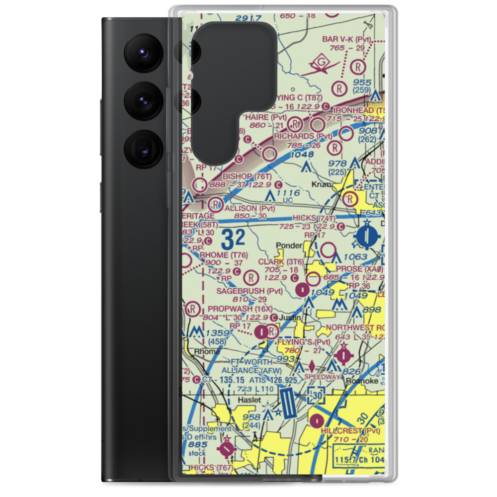 Deussen Field (45TE) VFR Sectional Samsung Case Samsung Galaxy S22 Ultra model shown