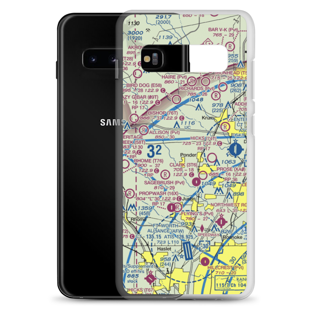 Deussen Field (45TE) VFR Sectional Samsung Case Samsung Galaxy S10+ model shown