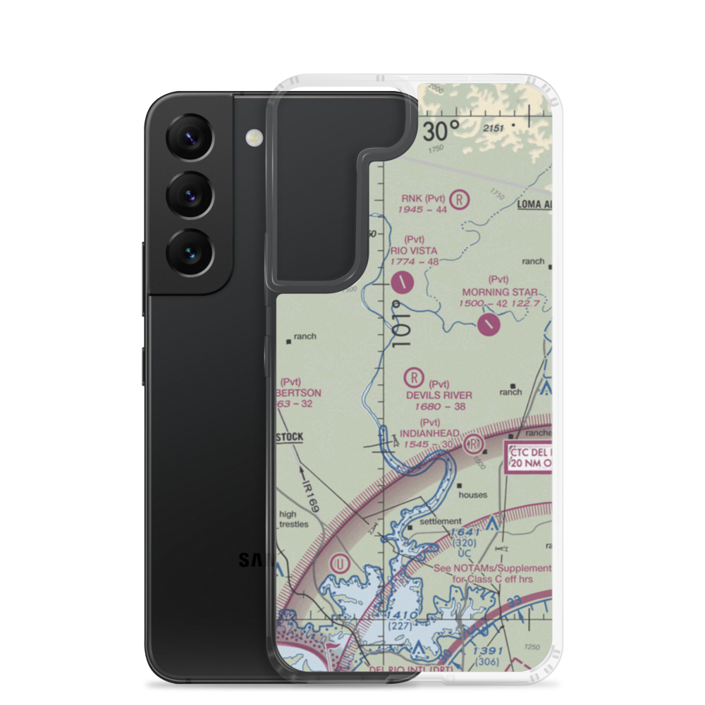 Devil's River Ranch Airport (4TE7) VFR Sectional Samsung Case Samsung Galaxy S22 model shown