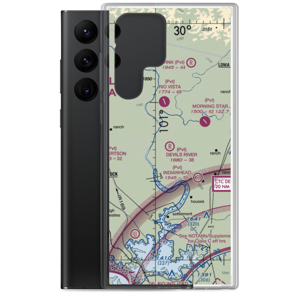 Devil's River Ranch Airport (4TE7) VFR Sectional Samsung Case Samsung Galaxy S22 Ultra model shown