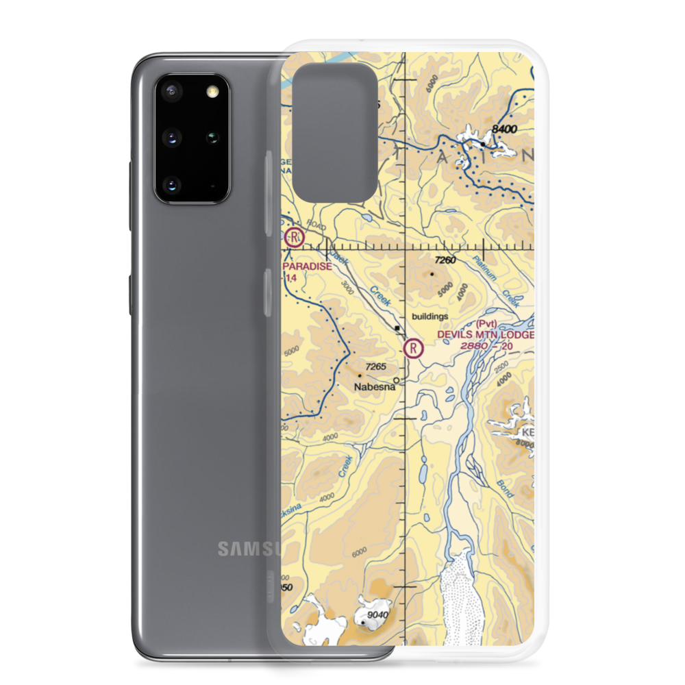Devils Mountain Lodge Airport (IBN) VFR Sectional Samsung Case Samsung Galaxy S20 Plus model shown