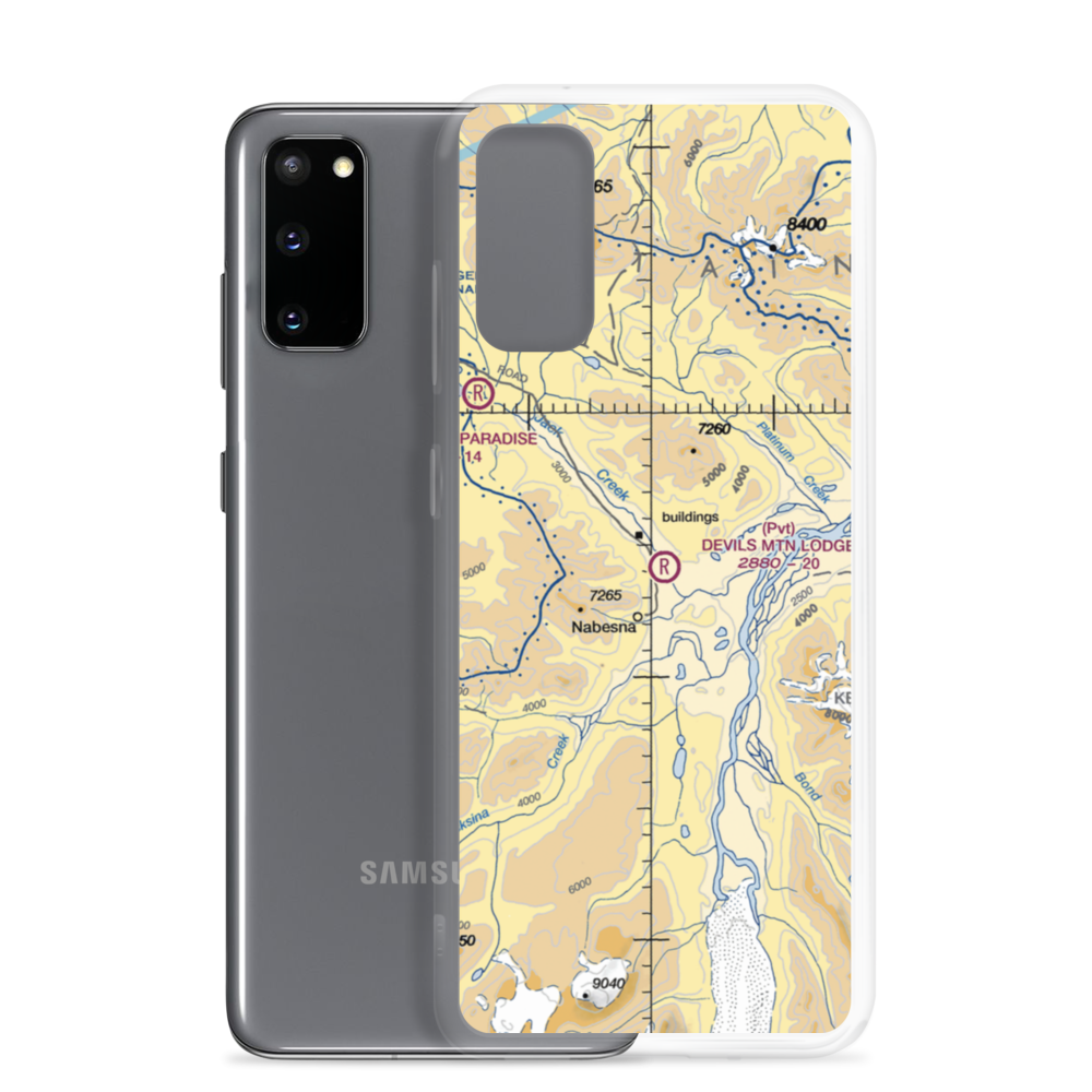 Devils Mountain Lodge Airport (IBN) VFR Sectional Samsung Case Samsung Galaxy S20 model shown