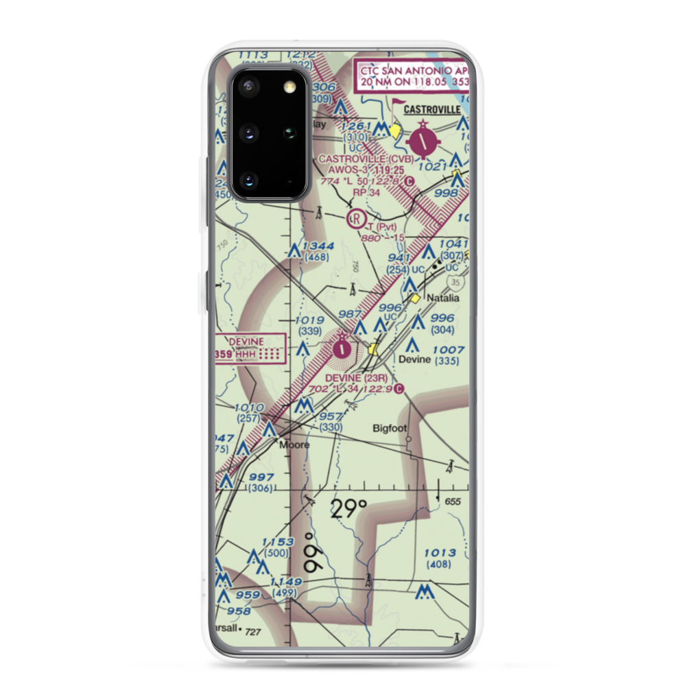 Devine Municipal Airport (23R) VFR Sectional Samsung Case Samsung Galaxy S20 Plus model shown