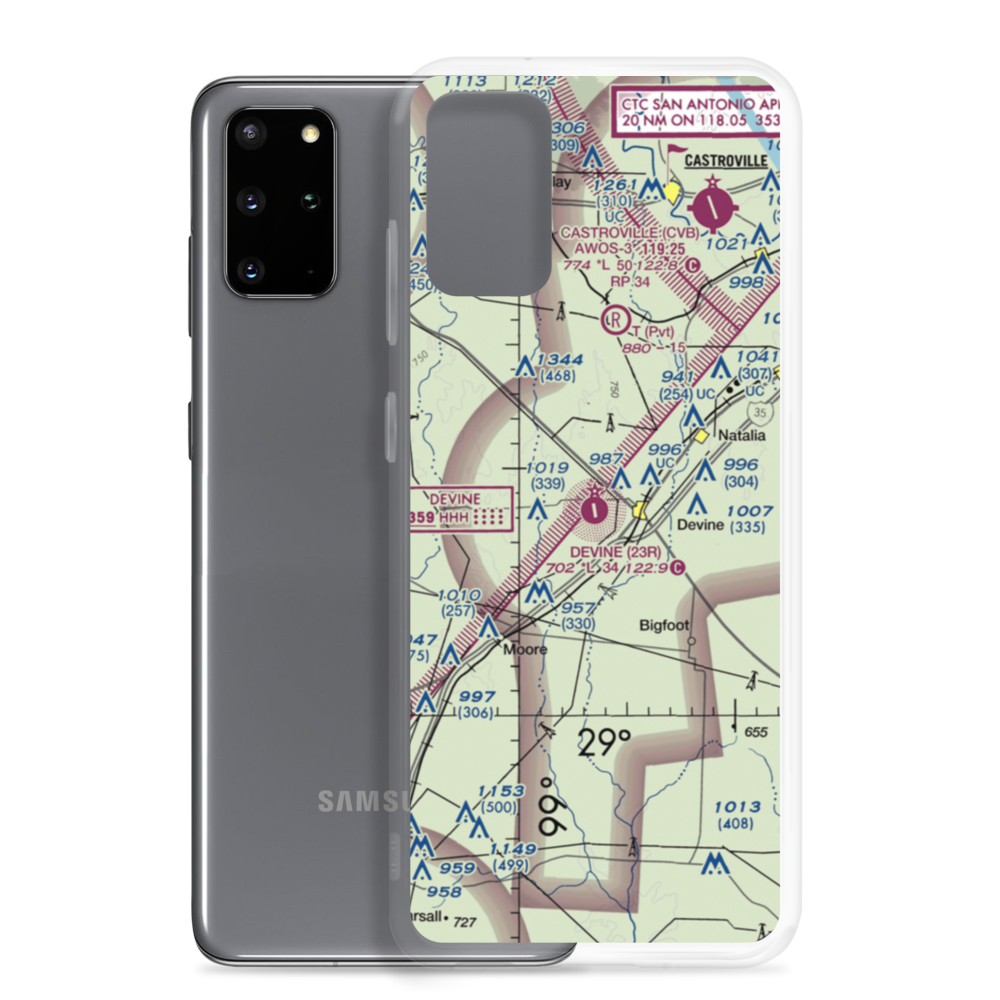 Devine Municipal Airport (23R) VFR Sectional Samsung Case Samsung Galaxy S20 Plus model shown