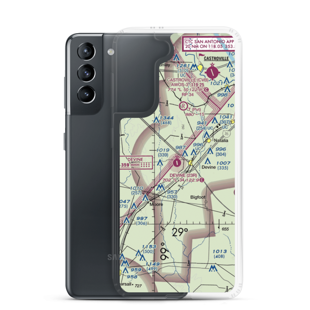 Devine Municipal Airport (23R) VFR Sectional Samsung Case Samsung Galaxy S21 model shown