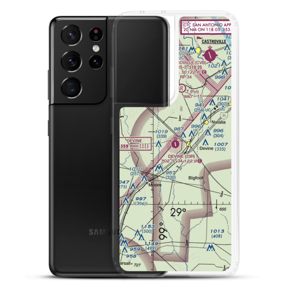 Devine Municipal Airport (23R) VFR Sectional Samsung Case Samsung Galaxy S21 Ultra model shown