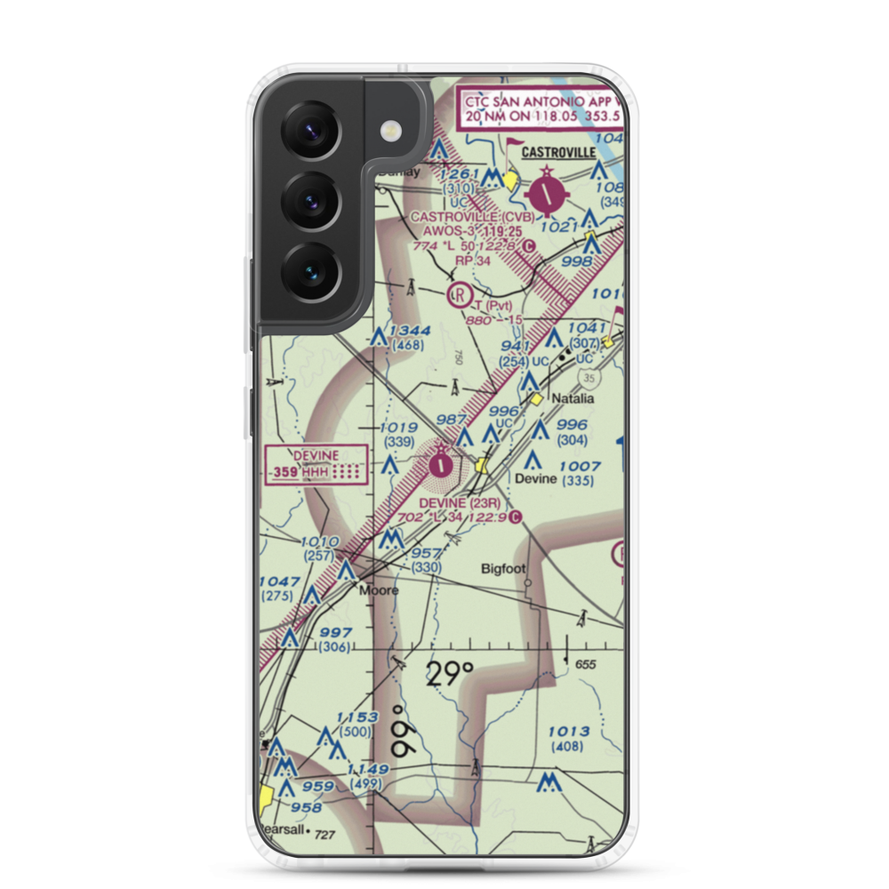 Devine Municipal Airport (23R) VFR Sectional Samsung Case Samsung Galaxy S22 Plus model shown