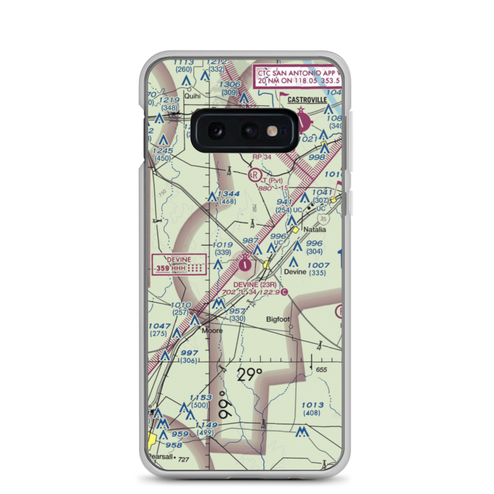 Devine Municipal Airport (23R) VFR Sectional Samsung Case Samsung Galaxy S10e model shown