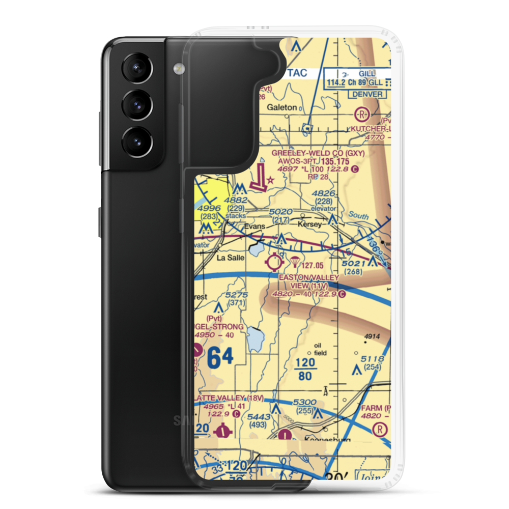 Devoe Airport (9CO7) VFR Sectional Samsung Case Samsung Galaxy S21 Plus model shown