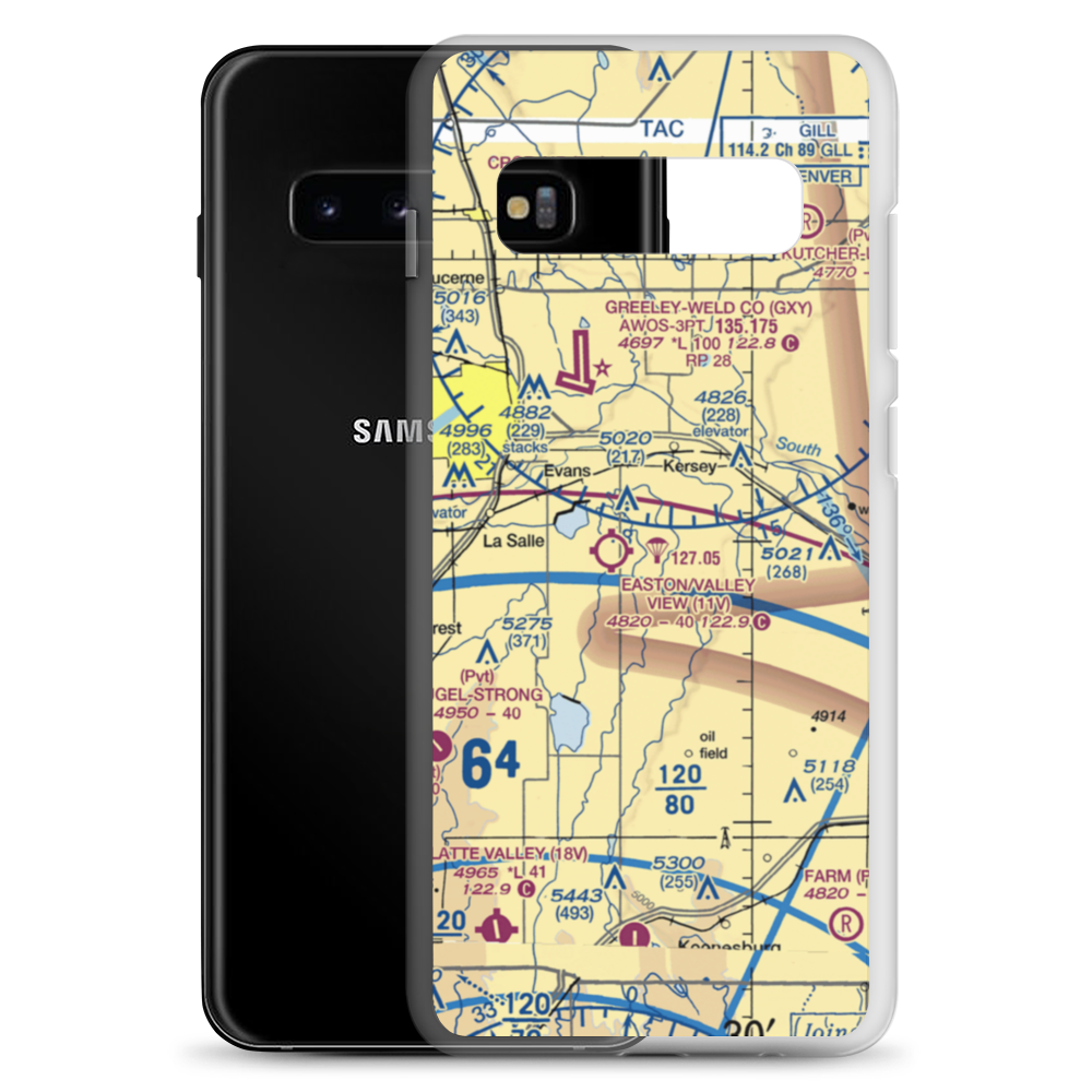 Devoe Airport (9CO7) VFR Sectional Samsung Case Samsung Galaxy S10+ model shown