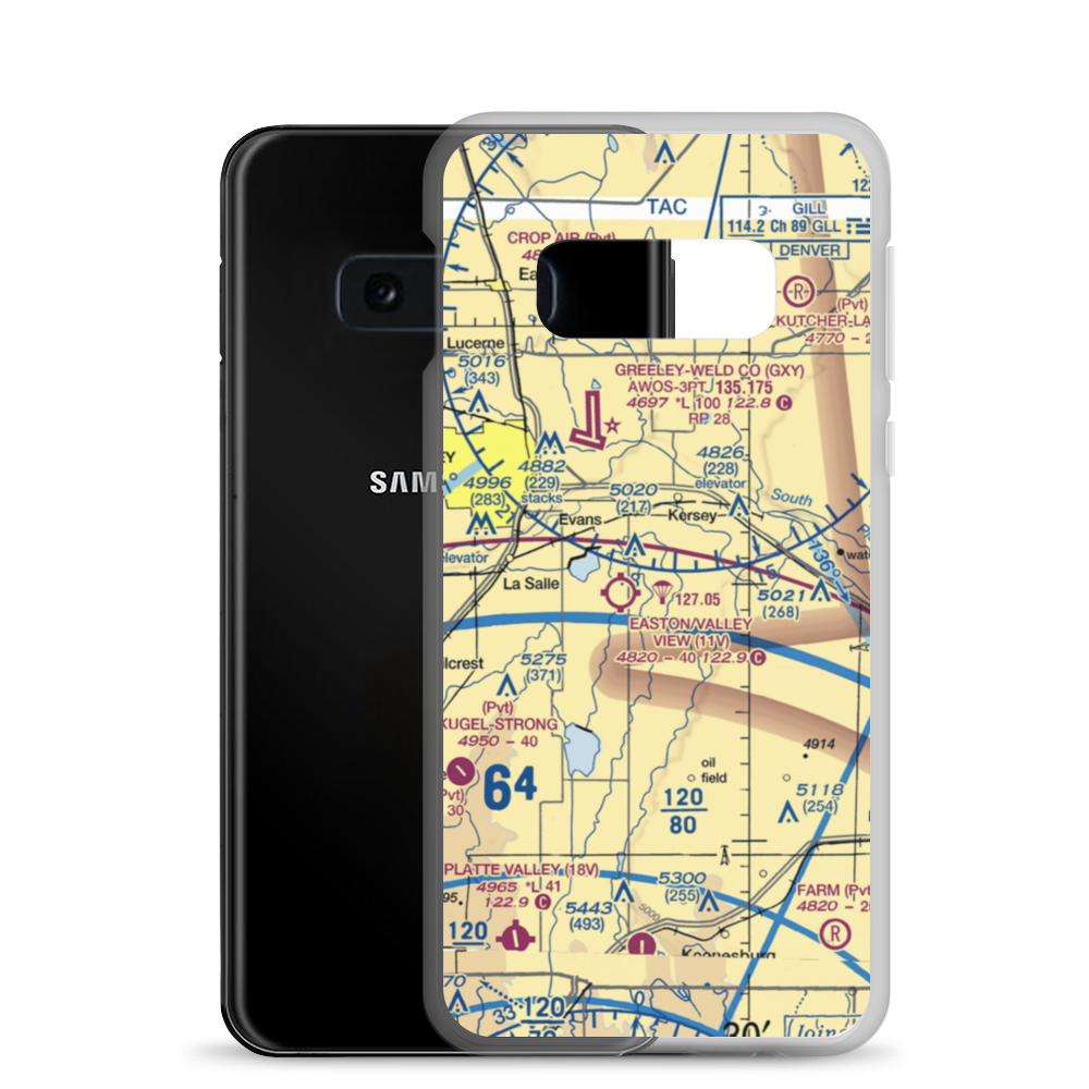 Devoe Airport (9CO7) VFR Sectional Samsung Case Samsung Galaxy S10e model shown