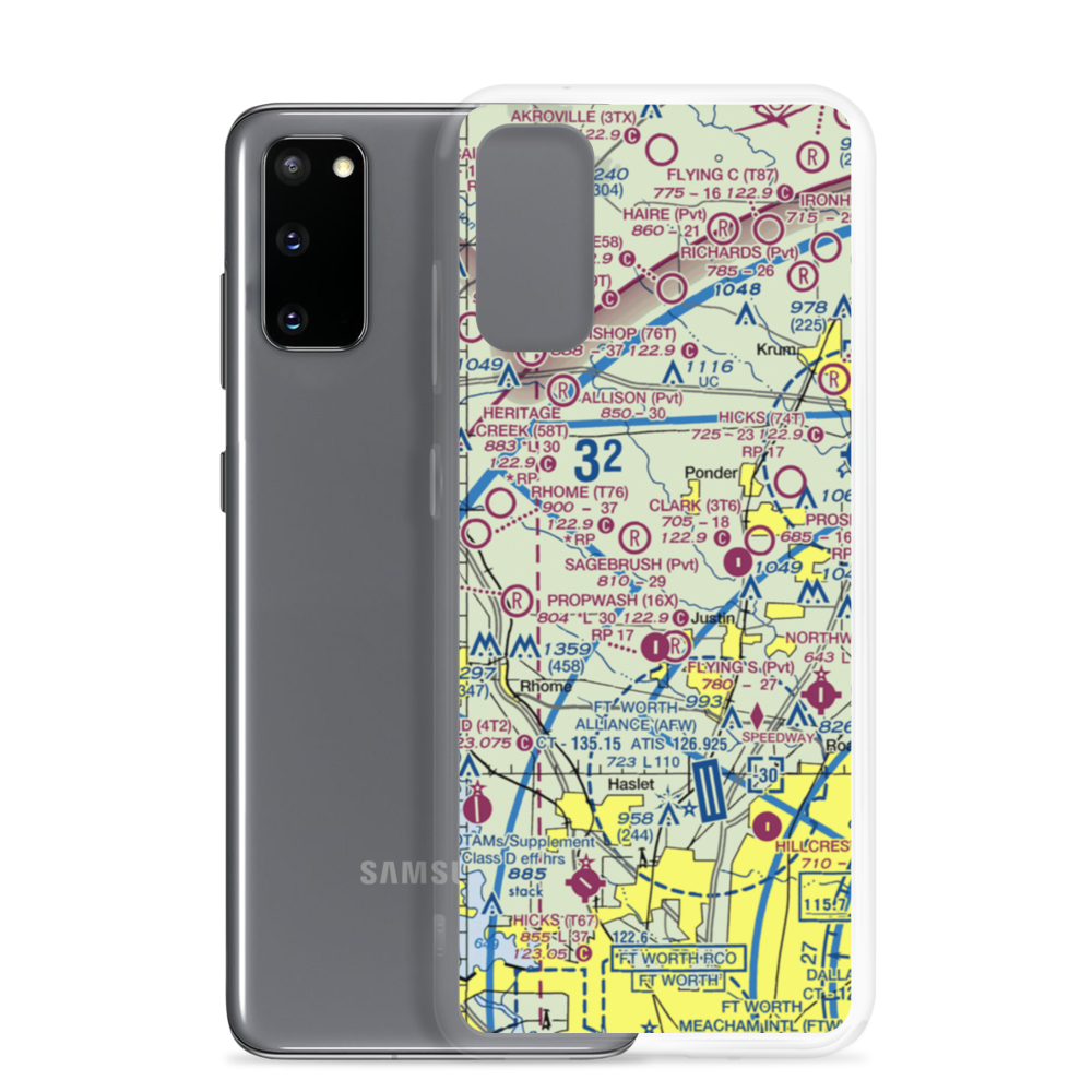 Dew Drop Airport (05TS) VFR Sectional Samsung Case Samsung Galaxy S20 model shown