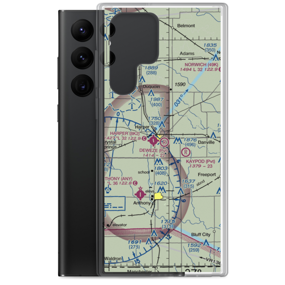 Deweze Airport (5KS3) VFR Sectional Samsung Case Samsung Galaxy S22 Ultra model shown