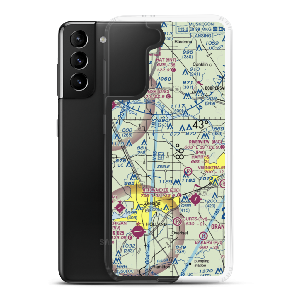 Dewind Field (85MI) VFR Sectional Samsung Case Samsung Galaxy S21 Plus model shown