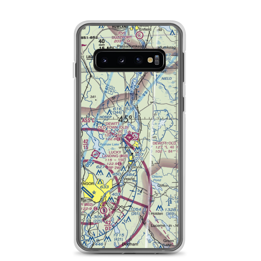 Dewitt Field,Old Town Municipal Airport (OLD) VFR Sectional Samsung Case Samsung Galaxy S10 model shown