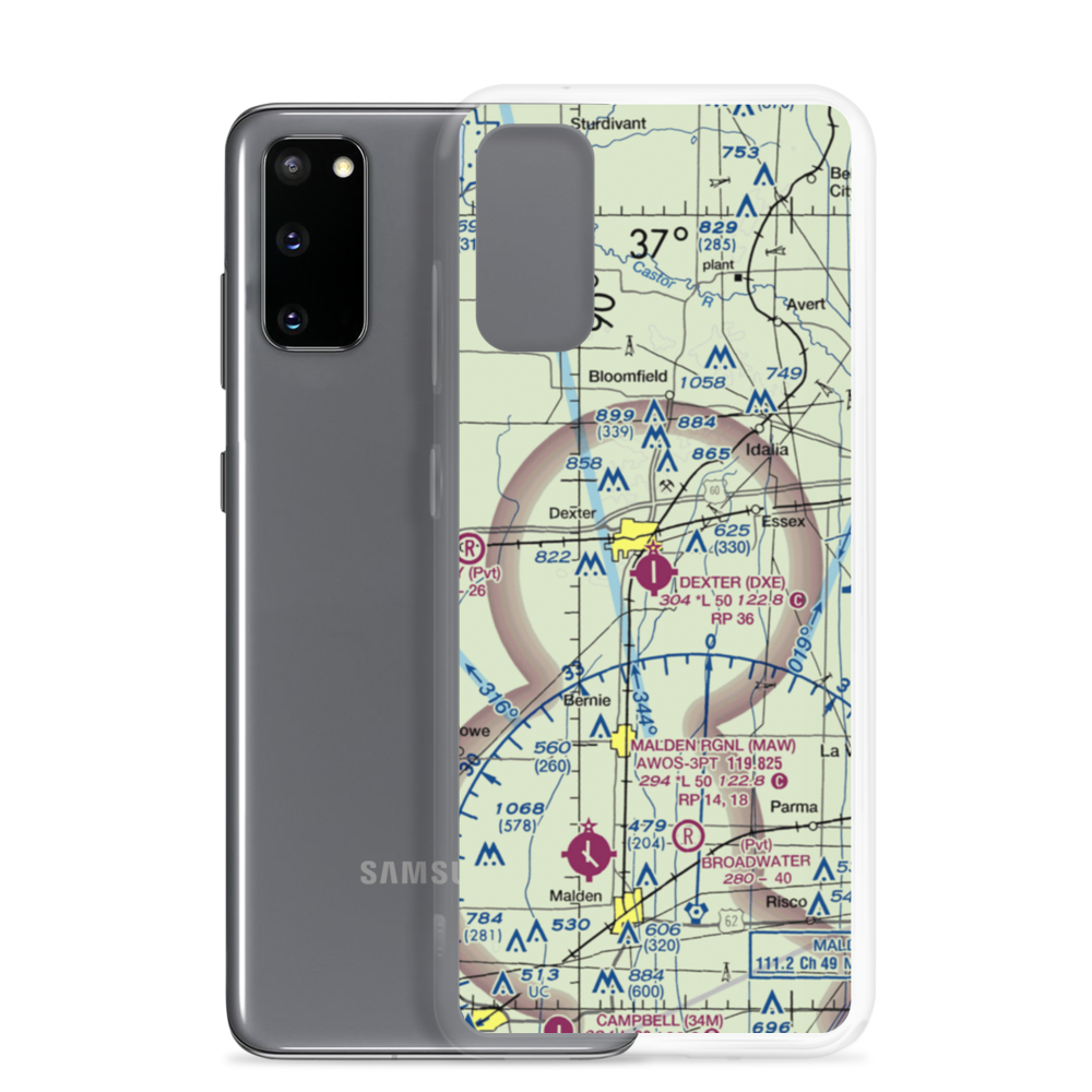 Dexter Municipal Airport (DXE) VFR Sectional Samsung Case Samsung Galaxy S20 model shown