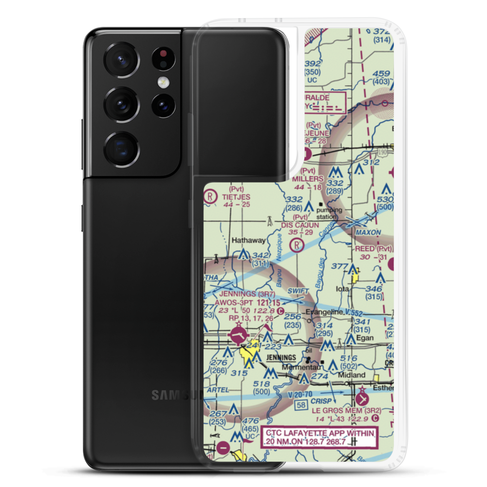 Di's Cajun Restaurant Airport (LA52) VFR Sectional Samsung Case Samsung Galaxy S21 Ultra model shown