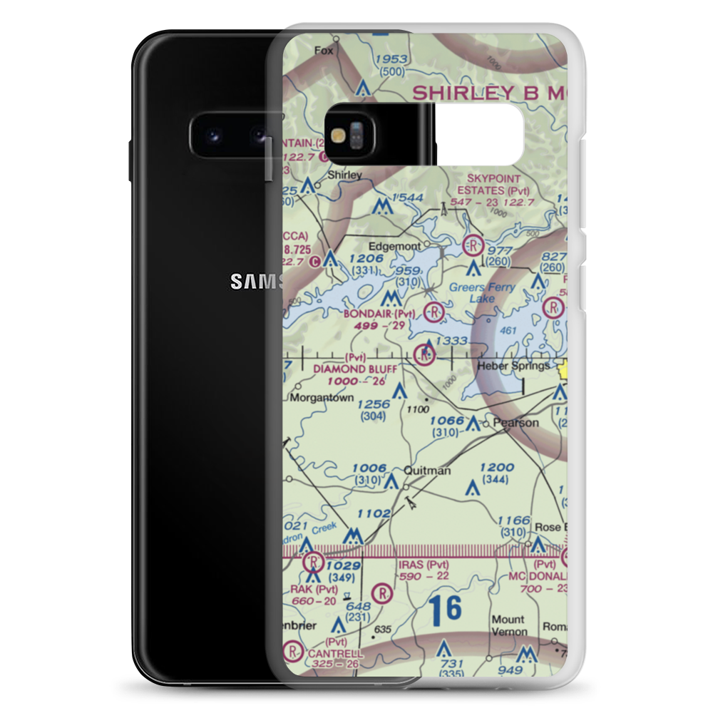Diamond Bluff Airport (1AR6) VFR Sectional Samsung Case Samsung Galaxy S10+ model shown