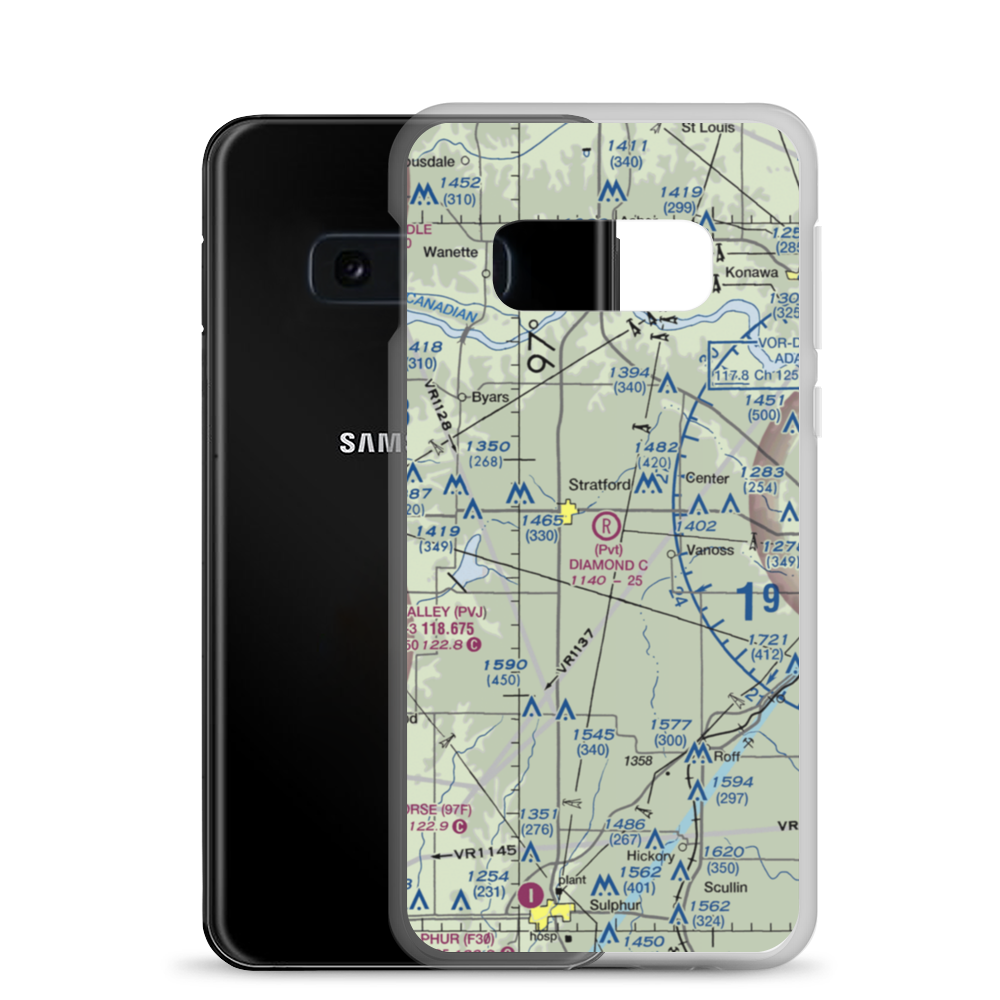 Diamond C Ranch Airport (9OK5) VFR Sectional Samsung Case Samsung Galaxy S10e model shown