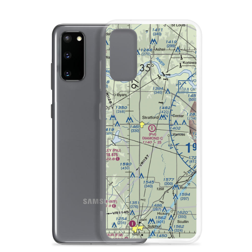 Diamond C Ranch Airport (9OK5) VFR Sectional Samsung Case Samsung Galaxy S20 model shown