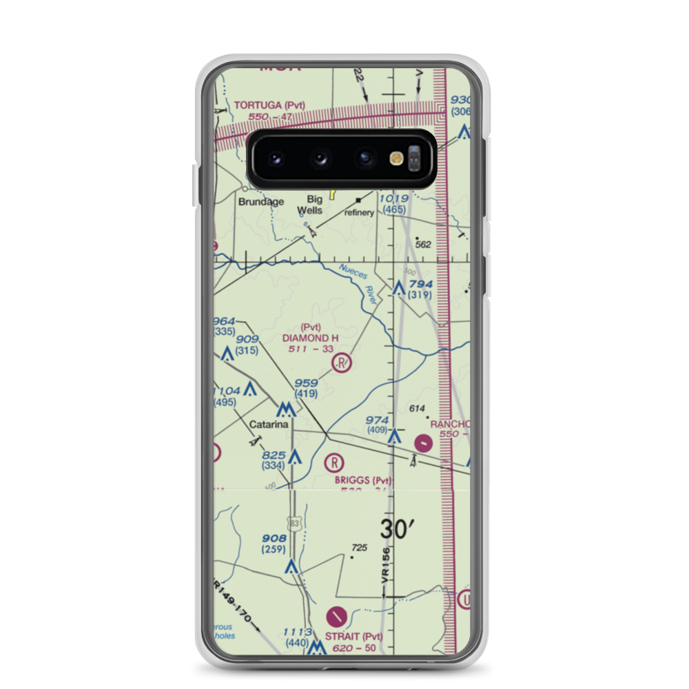 Diamond H Ranch Airport (0XS0) VFR Sectional Samsung Case Samsung Galaxy S10 model shown