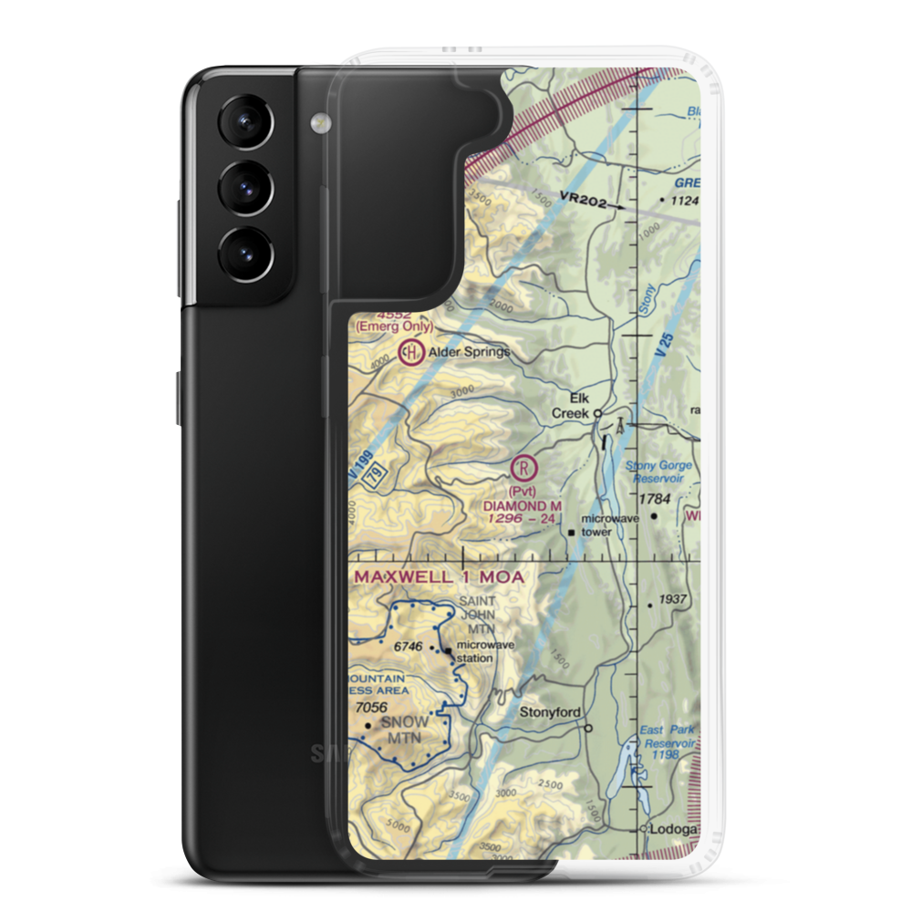 Diamond M Ranch Airport (90CL) VFR Sectional Samsung Case Samsung Galaxy S21 Plus model shown