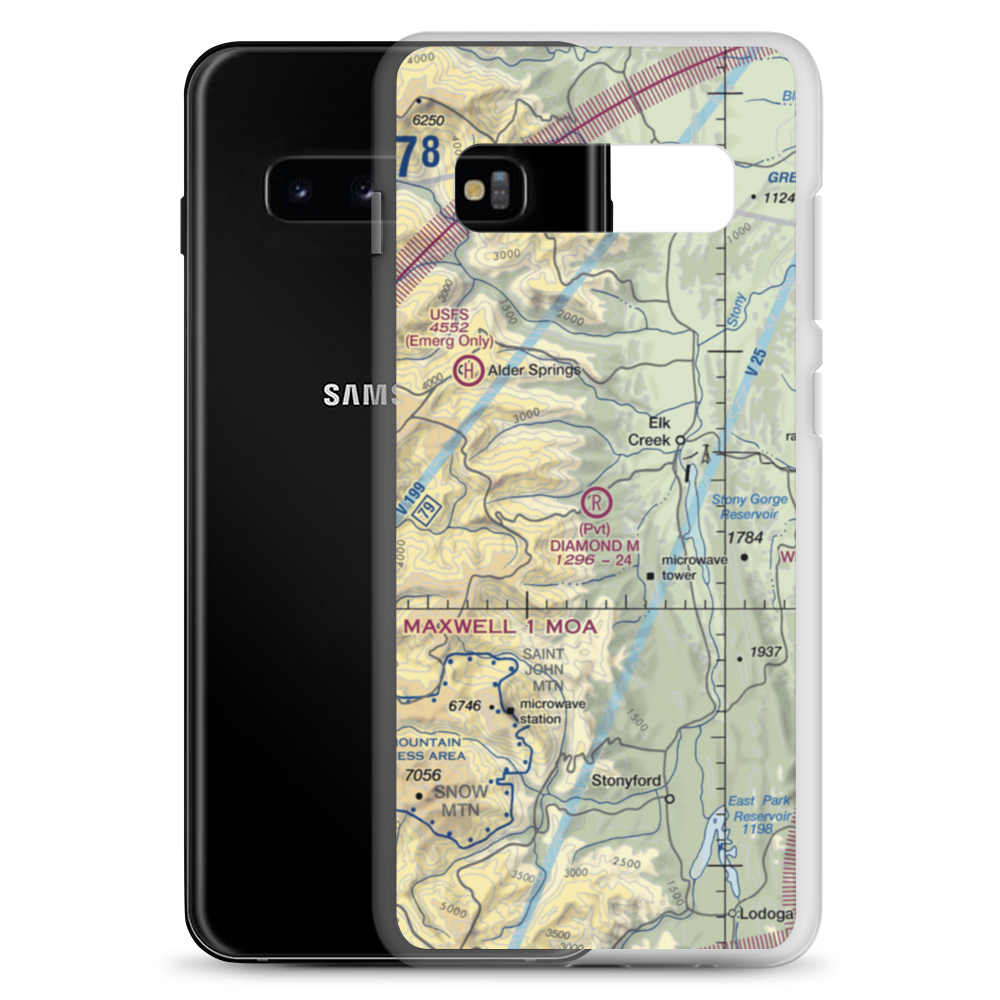 Diamond M Ranch Airport (90CL) VFR Sectional Samsung Case Samsung Galaxy S10+ model shown