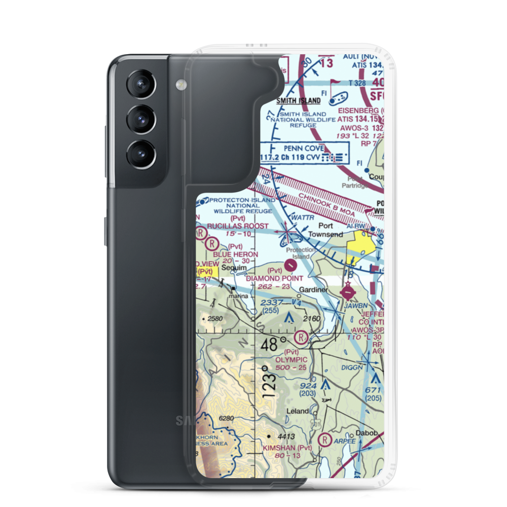 Diamond Point Airstrip (2WA1) VFR Sectional Samsung Case Samsung Galaxy S21 model shown