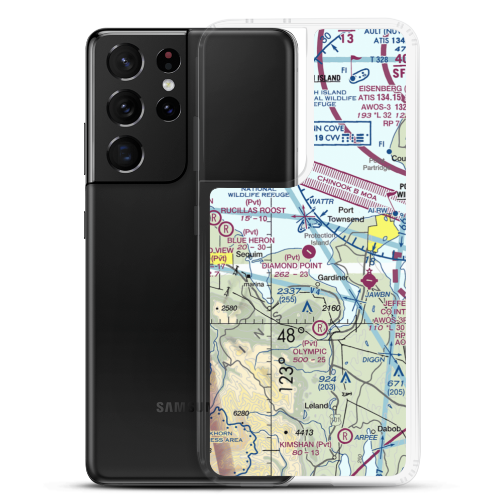 Diamond Point Airstrip (2WA1) VFR Sectional Samsung Case Samsung Galaxy S21 Ultra model shown