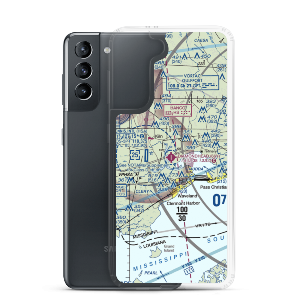 Diamondhead Airport (66Y) VFR Sectional Samsung Case Samsung Galaxy S21 model shown