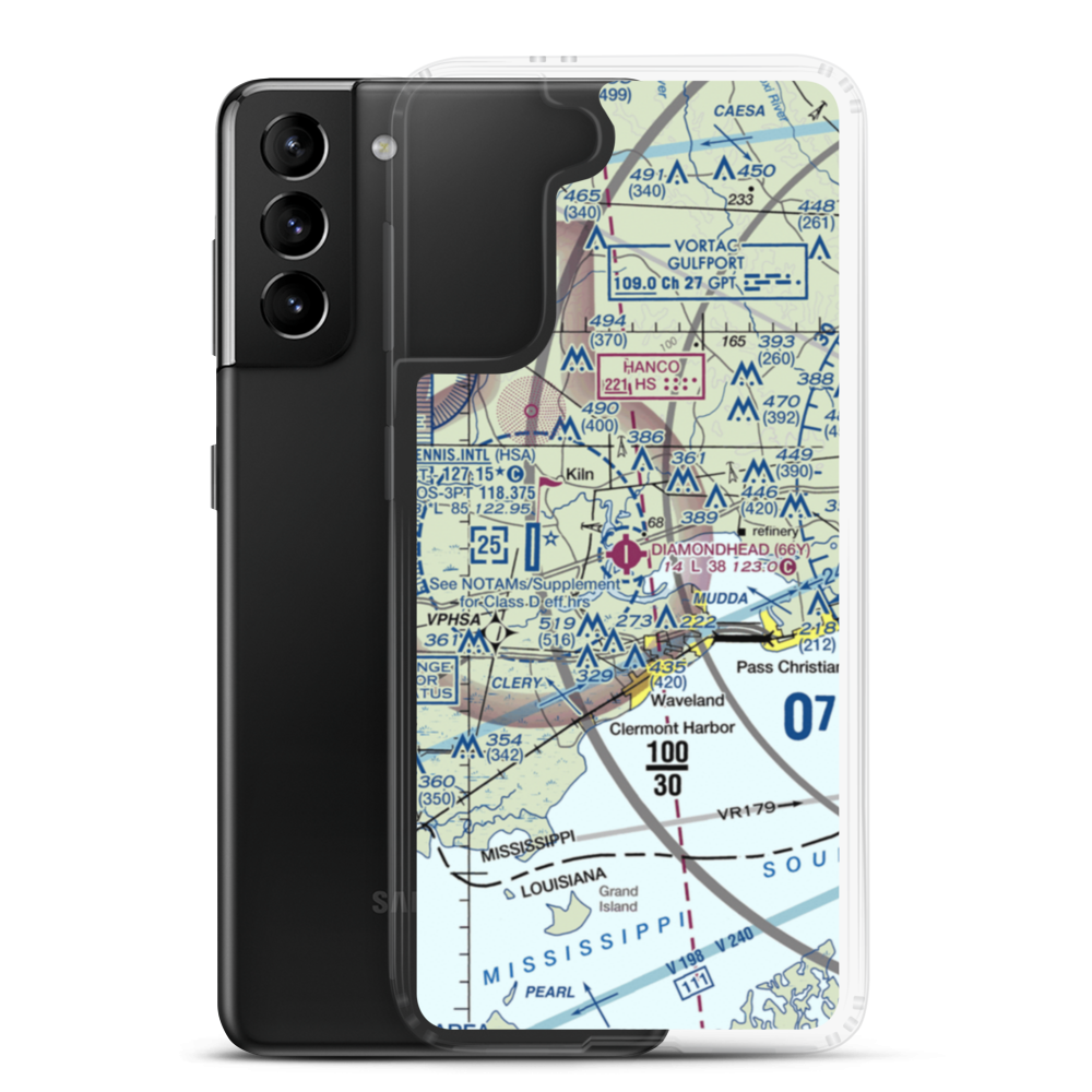 Diamondhead Airport (66Y) VFR Sectional Samsung Case Samsung Galaxy S21 Plus model shown