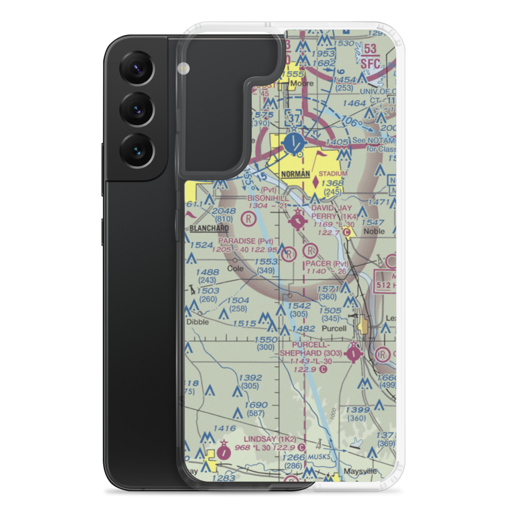 Dick's Airport (OK02) VFR Sectional Samsung Case Samsung Galaxy S22 Plus model shown